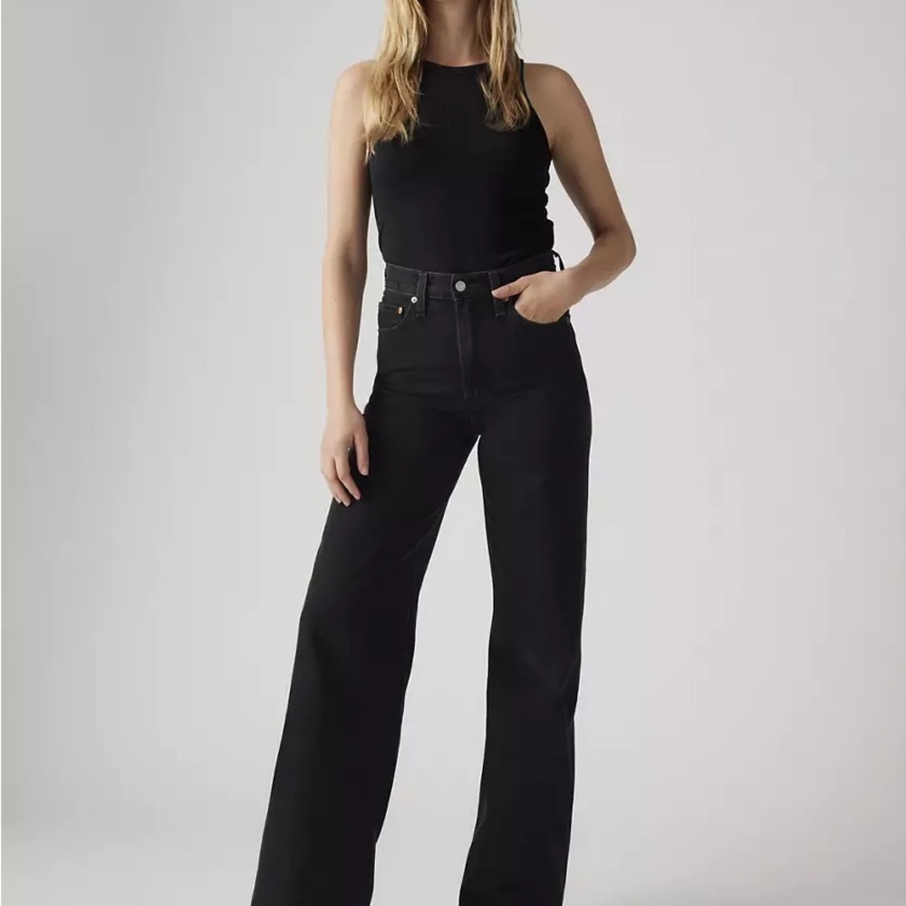 Levi's Black Ribcage Wide Leg Jean